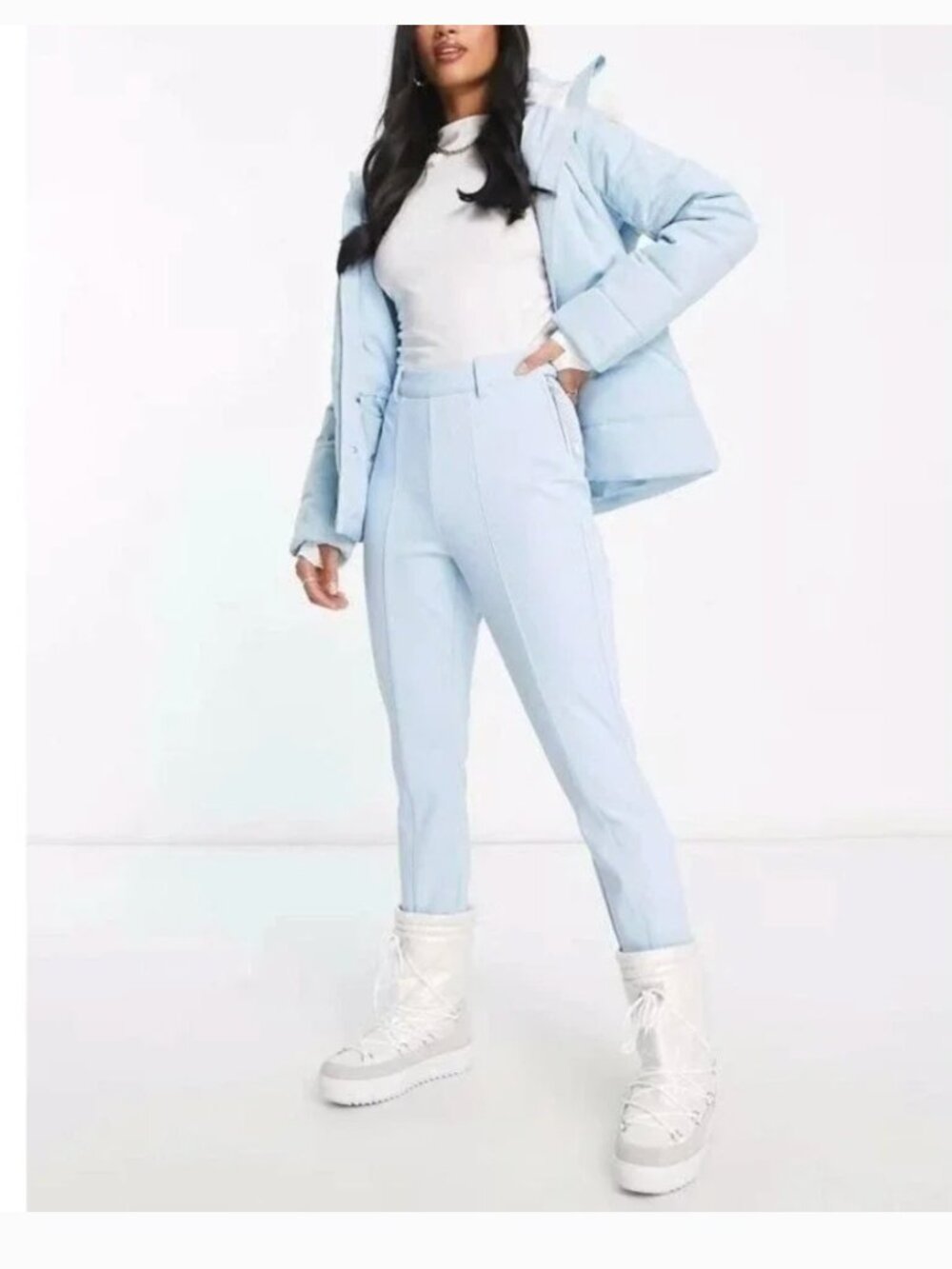 NWT ASOS 4505 Skinny Ski Pants Womens  Blue Stirrup Legging Snow Snowboard 14